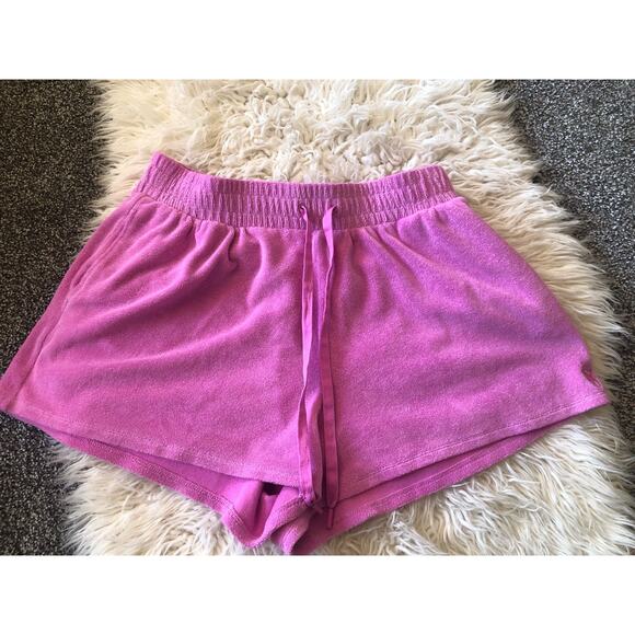 Victoria’s Secret Pink Terry Cloth Beach Shorts/sleepwear Pink Medium LL - Picture 1 of 6